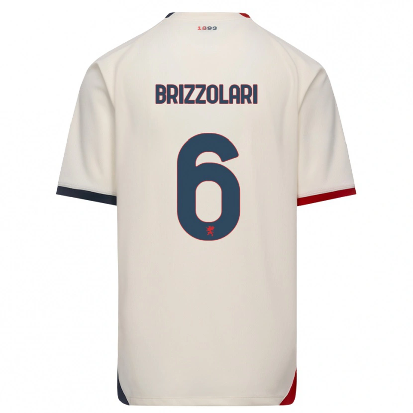 Danxen Dzieci Mattia Brizzolari #6 Białawy Czerwony Wyjazdowa Koszulka 2026/27 Koszulki Klubowe