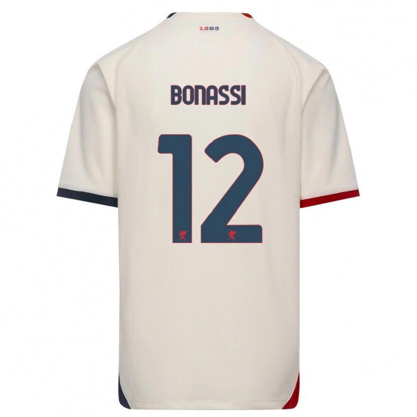 Danxen Dzieci Lorenzo Bonassi #12 Białawy Czerwony Wyjazdowa Koszulka 2026/27 Koszulki Klubowe