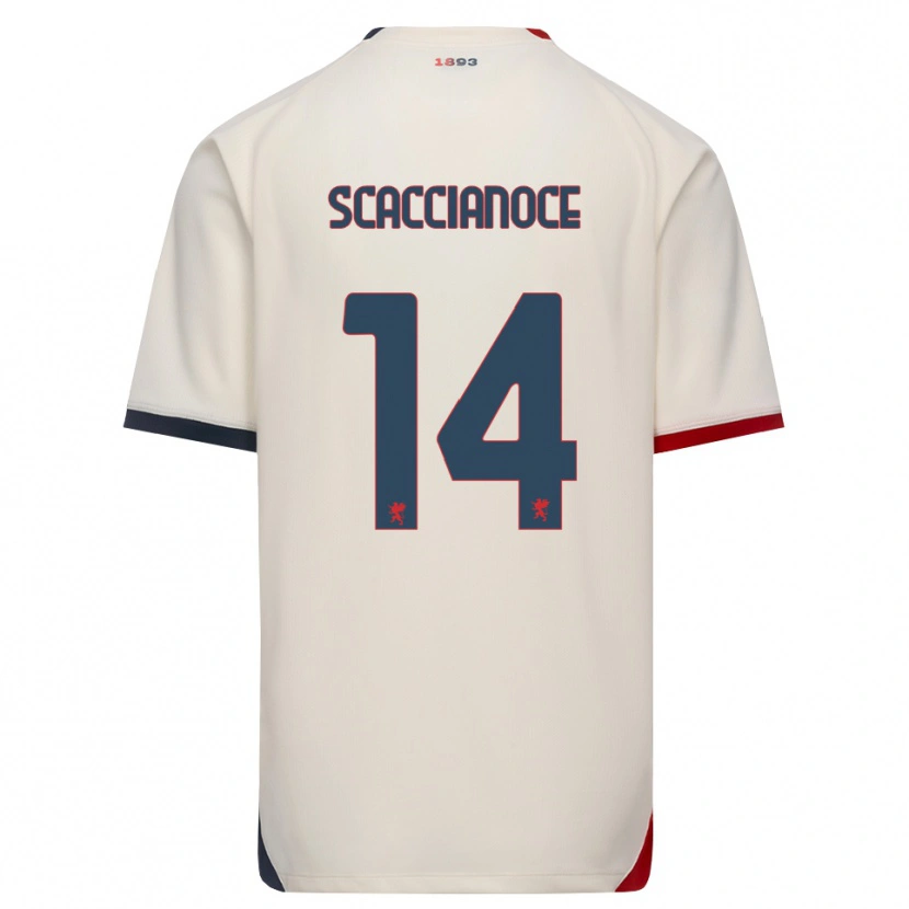 Danxen Dzieci Francesco Scaccianoce #14 Białawy Czerwony Wyjazdowa Koszulka 2026/27 Koszulki Klubowe