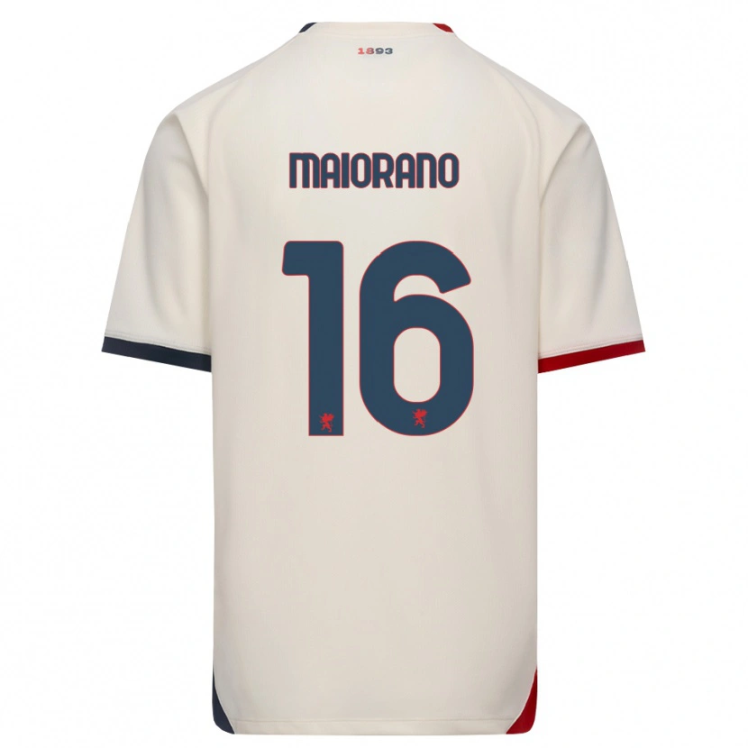 Danxen Dzieci Francesco Maiorano #16 Białawy Czerwony Wyjazdowa Koszulka 2026/27 Koszulki Klubowe