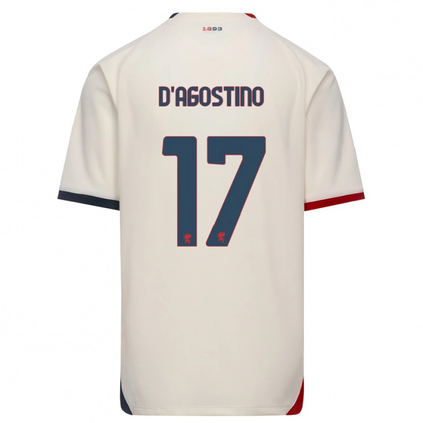 Danxen Dzieci Riccardo D'agostino #17 Białawy Czerwony Wyjazdowa Koszulka 2026/27 Koszulki Klubowe