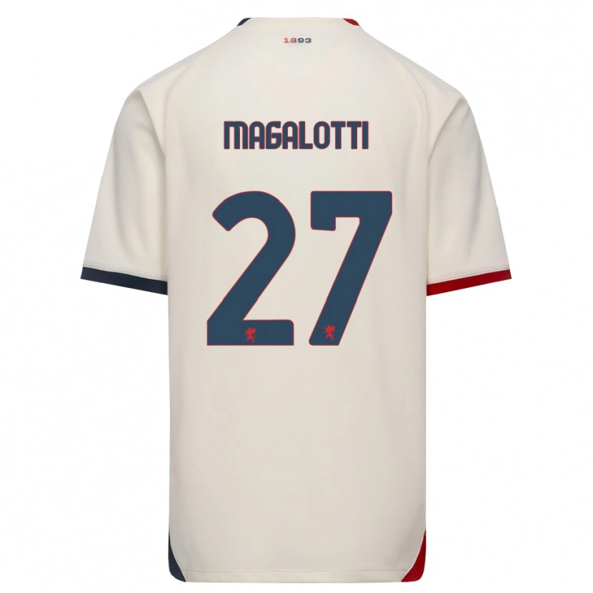 Danxen Dzieci Gabriele Magalotti #27 Białawy Czerwony Wyjazdowa Koszulka 2026/27 Koszulki Klubowe