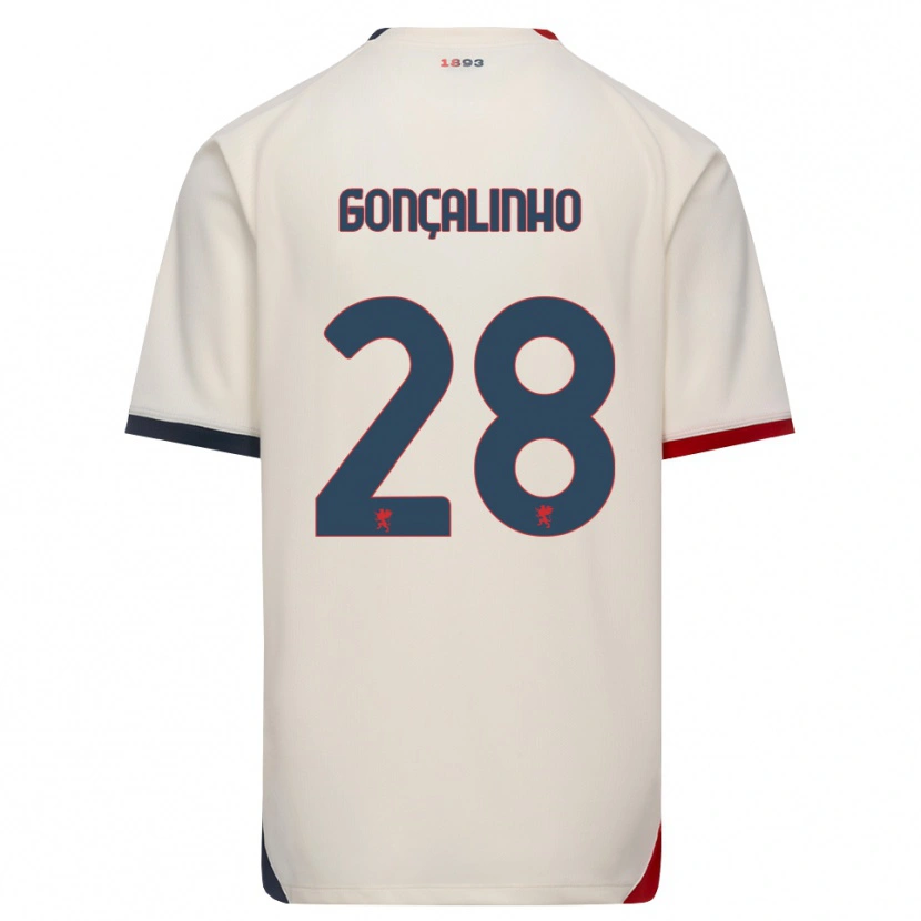 Danxen Dzieci João Gonçalinho #28 Białawy Czerwony Wyjazdowa Koszulka 2026/27 Koszulki Klubowe