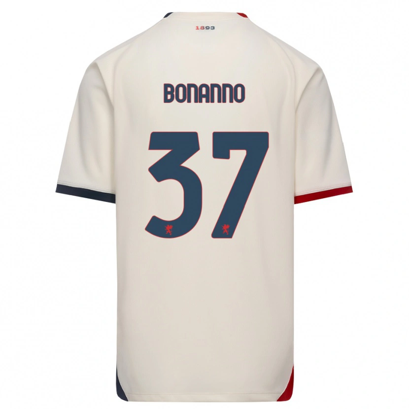 Danxen Dzieci Giuseppe Bonanno #37 Białawy Czerwony Wyjazdowa Koszulka 2026/27 Koszulki Klubowe
