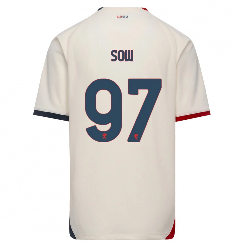 Danxen Dzieci Djibril Sow #97 Białawy Czerwony Wyjazdowa Koszulka 2026/27 Koszulki Klubowe