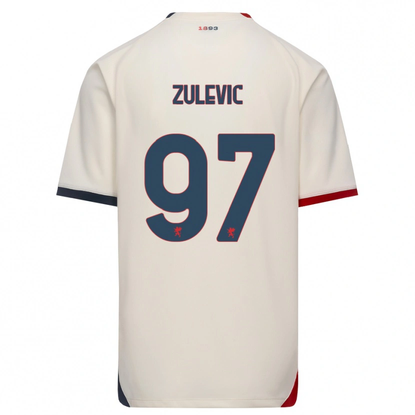 Danxen Dzieci Adam Zulevic #97 Białawy Czerwony Wyjazdowa Koszulka 2026/27 Koszulki Klubowe
