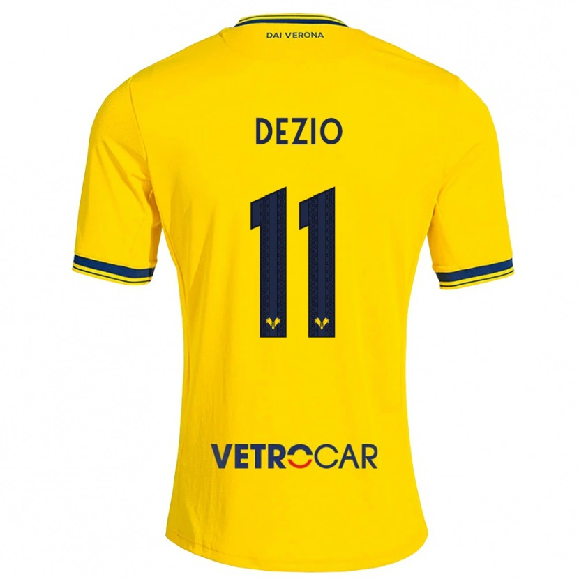 Danxen Dzieci Alessandro Dezio #11 Żółty Czerwony Wyjazdowa Koszulka 2026/27 Koszulki Klubowe