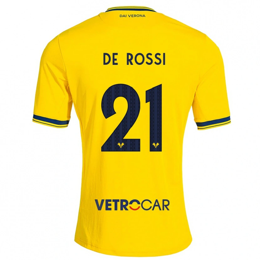 Danxen Dzieci Michele De Rossi #21 Żółty Czerwony Wyjazdowa Koszulka 2026/27 Koszulki Klubowe
