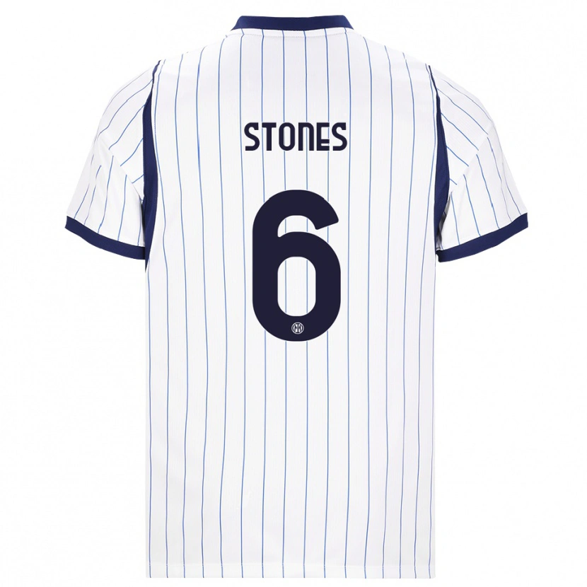 Danxen Dzieci John Stones #6 Biały Granatowy Wyjazdowa Koszulka 2026/27 Koszulki Klubowe