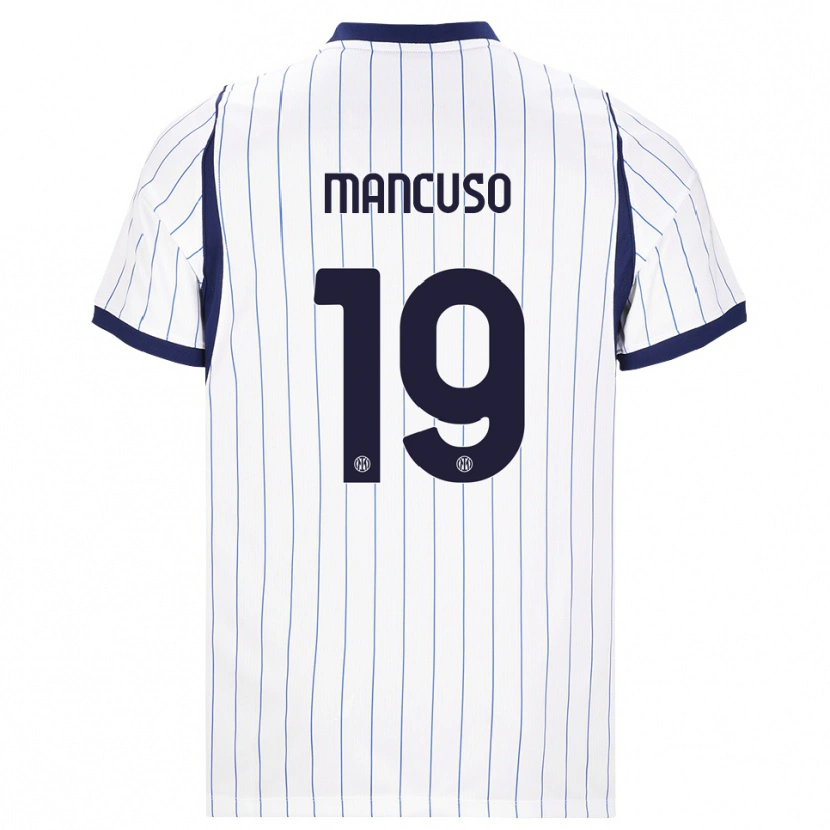 Danxen Dzieci Matias Mancuso #19 Biały Granatowy Wyjazdowa Koszulka 2026/27 Koszulki Klubowe