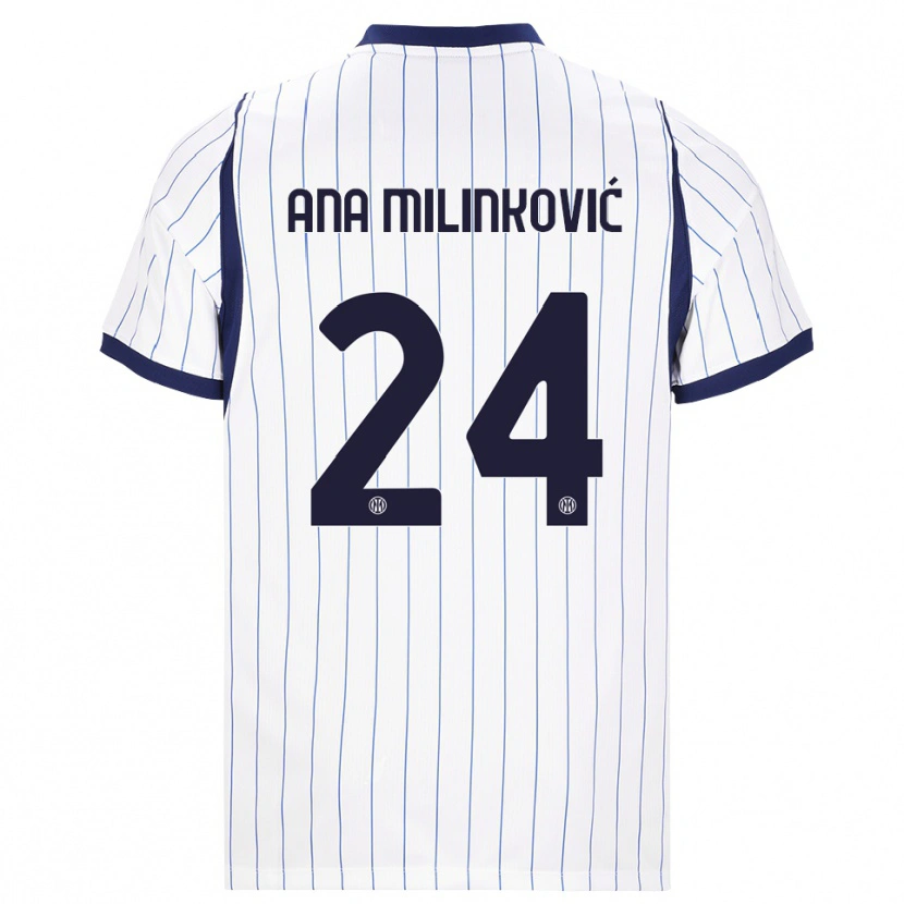 Danxen Dzieci Marija Ana Milinković #24 Biały Granatowy Wyjazdowa Koszulka 2026/27 Koszulki Klubowe