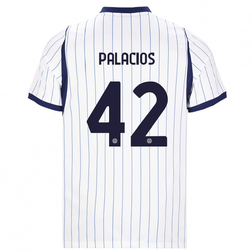 Danxen Dzieci Tomás Palacios #42 Biały Granatowy Wyjazdowa Koszulka 2026/27 Koszulki Klubowe
