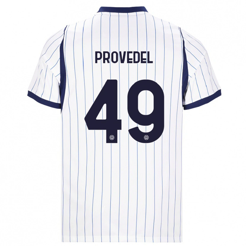 Danxen Dzieci Ivan Provedel #49 Biały Granatowy Wyjazdowa Koszulka 2026/27 Koszulki Klubowe