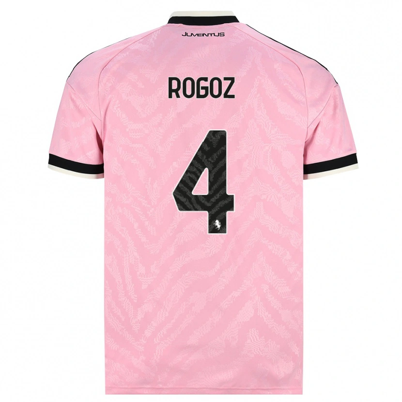 Danxen Dzieci Nicolas Rogoz #4 Różowy Czarny Wyjazdowa Koszulka 2026/27 Koszulki Klubowe