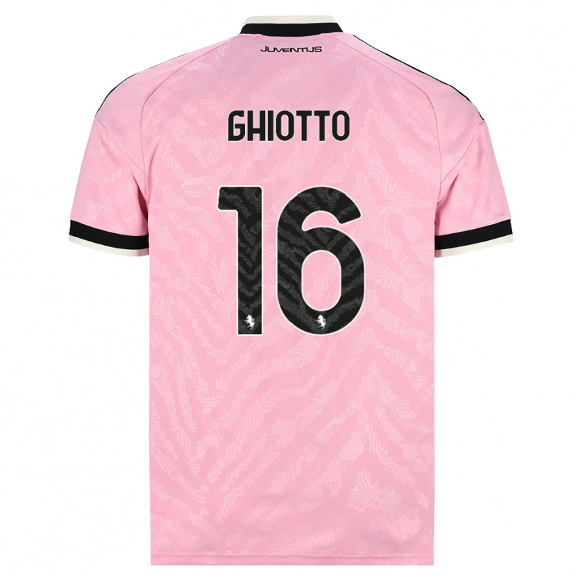 Danxen Dzieci Alessandro Ghiotto #16 Różowy Czarny Wyjazdowa Koszulka 2026/27 Koszulki Klubowe