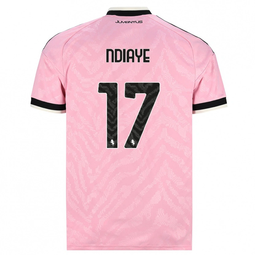 Danxen Dzieci Modou Ndiaye #17 Różowy Czarny Wyjazdowa Koszulka 2026/27 Koszulki Klubowe