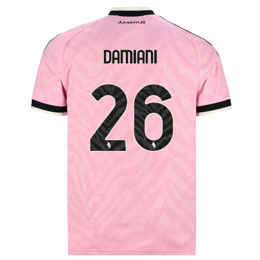 Danxen Dzieci Samuele Damiani #26 Różowy Czarny Wyjazdowa Koszulka 2026/27 Koszulki Klubowe