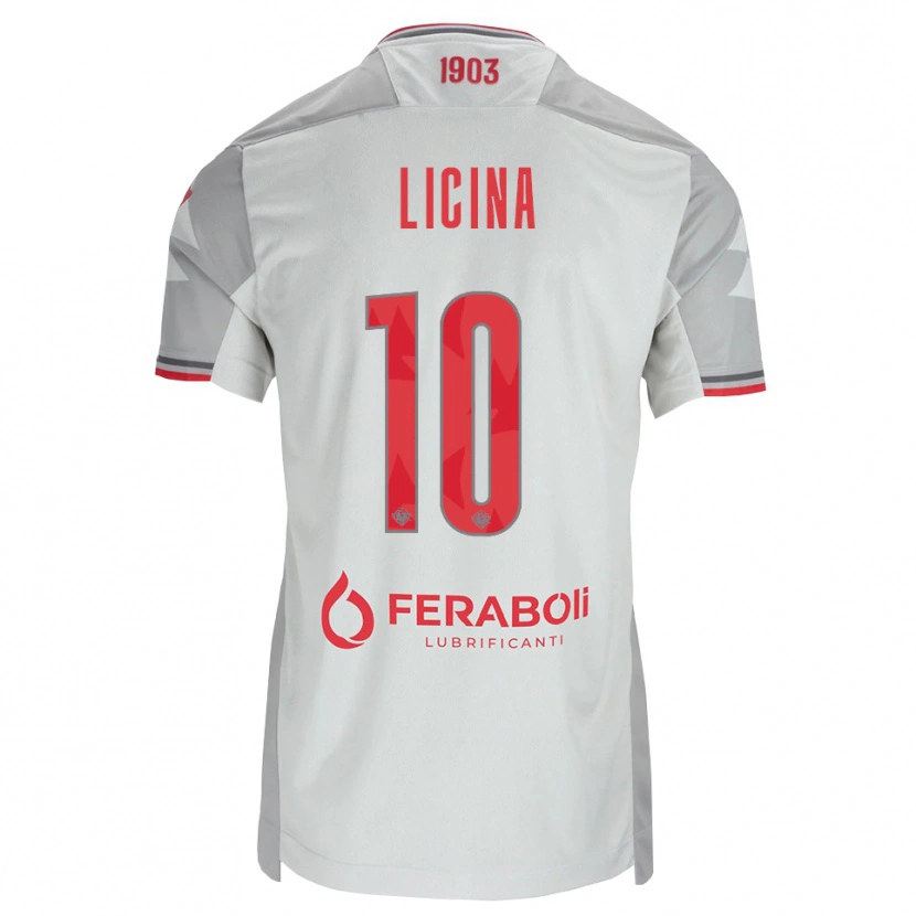 Danxen Dzieci Adin Licina #10 Szary Biały Czerwony Wyjazdowa Koszulka 2026/27 Koszulki Klubowe