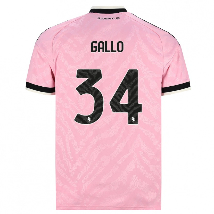 Danxen Dzieci Azzurra Gallo #34 Różowy Czarny Wyjazdowa Koszulka 2026/27 Koszulki Klubowe