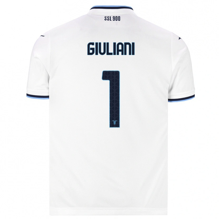 Danxen Dzieci Alessio Giuliani #1 Biały Granatowy Wyjazdowa Koszulka 2026/27 Koszulki Klubowe