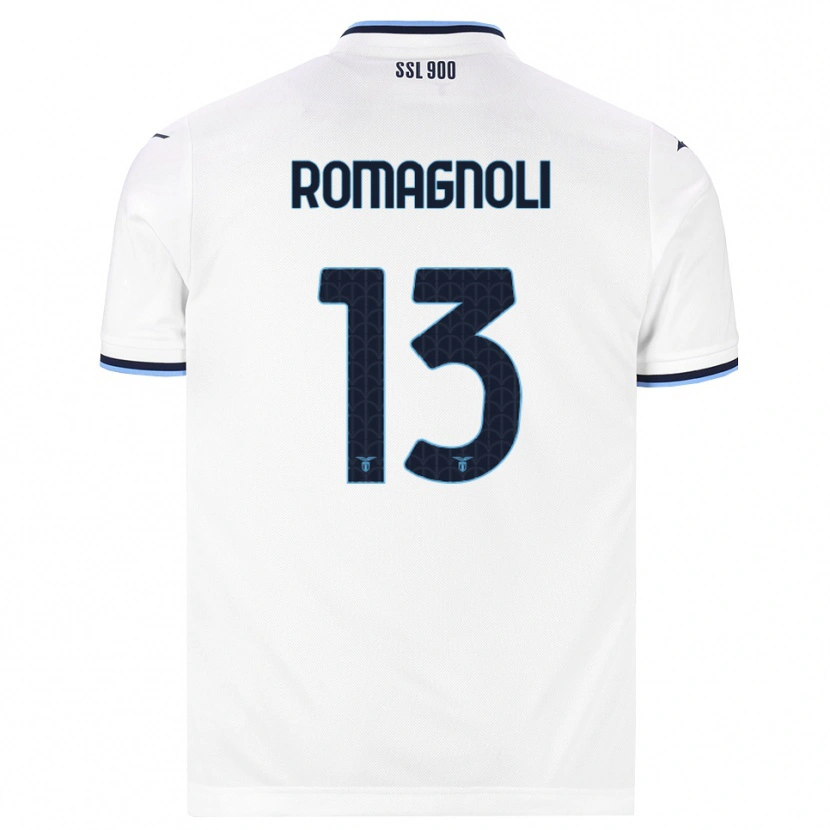 Danxen Dzieci Alessio Romagnoli #13 Biały Granatowy Wyjazdowa Koszulka 2026/27 Koszulki Klubowe