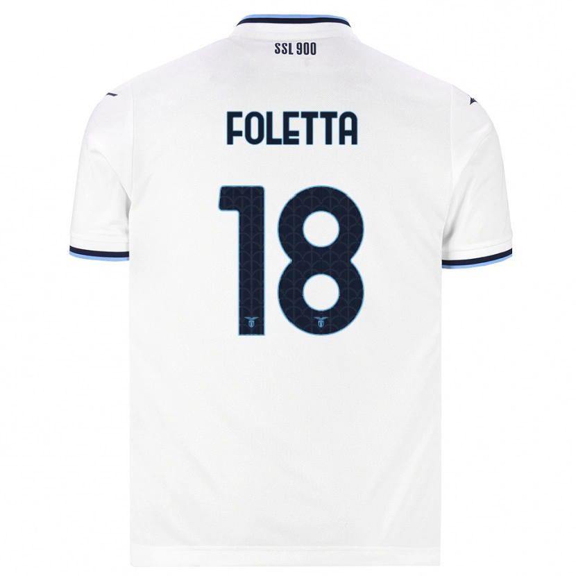 Danxen Dzieci Isabella Foletta #18 Biały Granatowy Wyjazdowa Koszulka 2026/27 Koszulki Klubowe