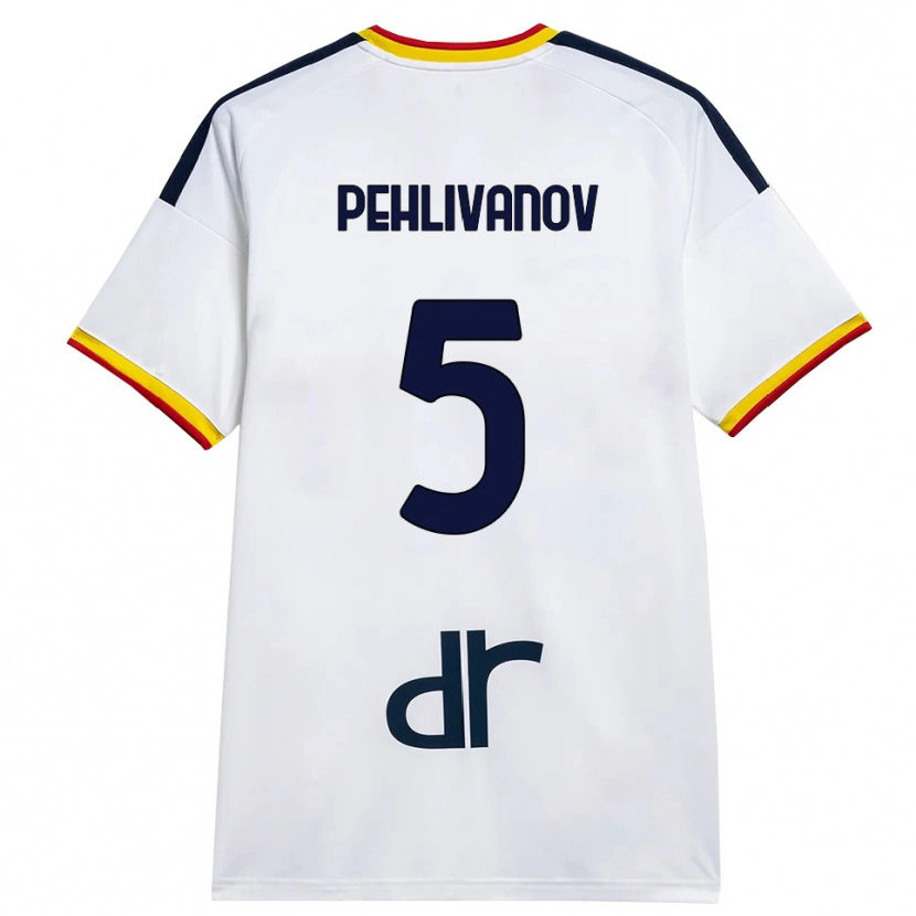 Danxen Dzieci Cristian Pehlivanov #5 Biały Żółty Czerwony Wyjazdowa Koszulka 2026/27 Koszulki Klubowe