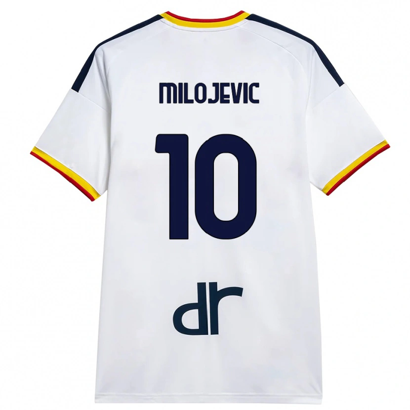 Danxen Dzieci Nemanja Milojevic #10 Biały Żółty Czerwony Wyjazdowa Koszulka 2026/27 Koszulki Klubowe