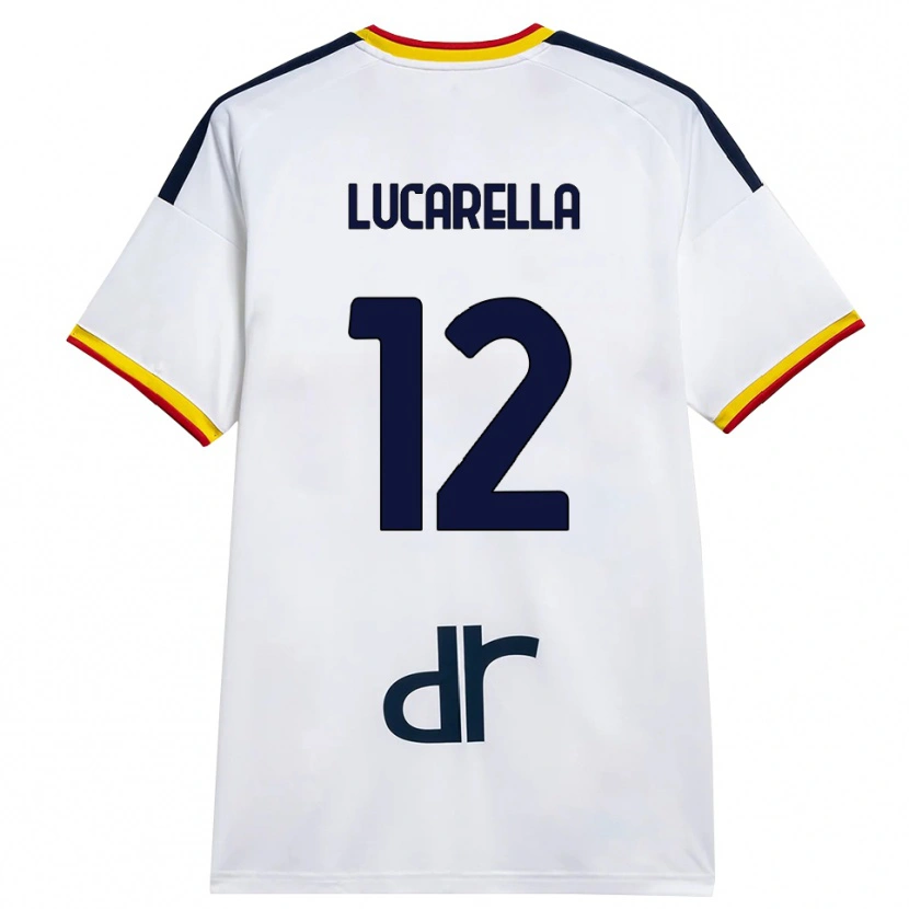 Danxen Dzieci Andrea Lucarella #12 Biały Żółty Czerwony Wyjazdowa Koszulka 2026/27 Koszulki Klubowe