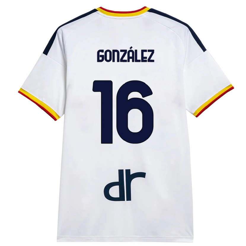 Danxen Dzieci Joan González #16 Biały Żółty Czerwony Wyjazdowa Koszulka 2026/27 Koszulki Klubowe