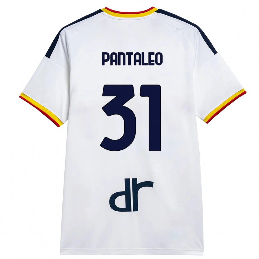 Danxen Dzieci Dario Pantaleo #31 Biały Żółty Czerwony Wyjazdowa Koszulka 2026/27 Koszulki Klubowe