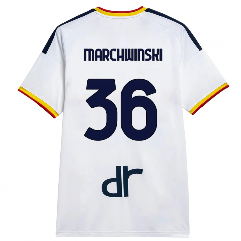 Danxen Dzieci Filip Marchwinski #36 Biały Żółty Czerwony Wyjazdowa Koszulka 2026/27 Koszulki Klubowe