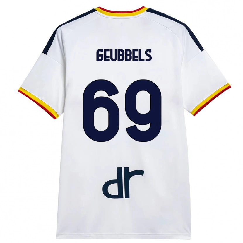 Danxen Dzieci Willem Geubbels #69 Biały Żółty Czerwony Wyjazdowa Koszulka 2026/27 Koszulki Klubowe