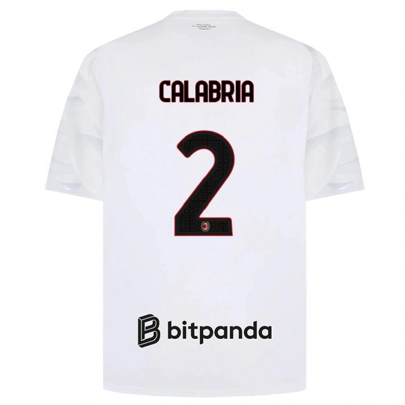 Danxen Dzieci Davide Calabria #2 Biały Czerwony Czarny Wyjazdowa Koszulka 2026/27 Koszulki Klubowe