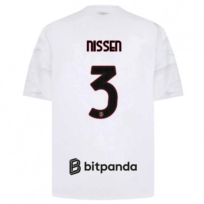 Danxen Dzieci Fredrik Nissen #3 Biały Czerwony Czarny Wyjazdowa Koszulka 2026/27 Koszulki Klubowe