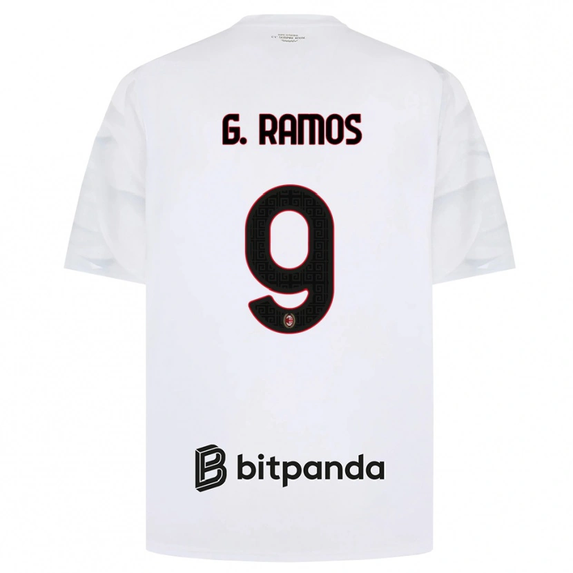 Danxen Dzieci Gonçalo Ramos #9 Biały Czerwony Czarny Wyjazdowa Koszulka 2026/27 Koszulki Klubowe