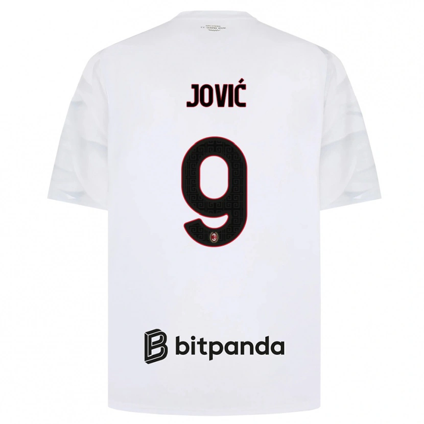 Danxen Dzieci Luka Jovic #9 Biały Czerwony Czarny Wyjazdowa Koszulka 2026/27 Koszulki Klubowe