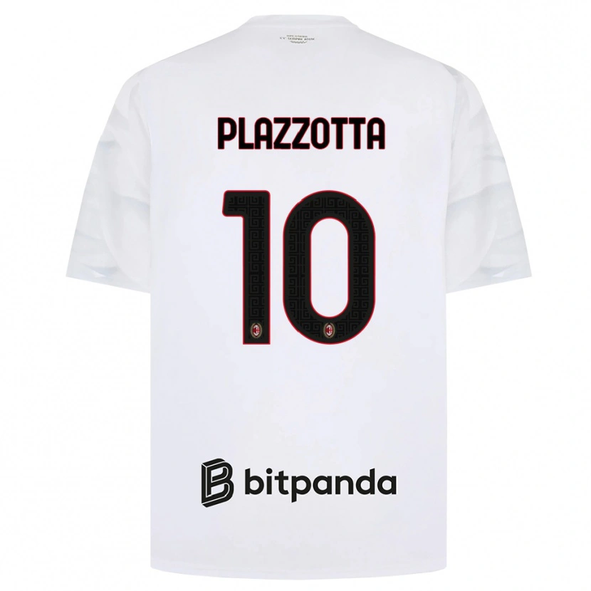 Danxen Dzieci Filippo Plazzotta #10 Biały Czerwony Czarny Wyjazdowa Koszulka 2026/27 Koszulki Klubowe