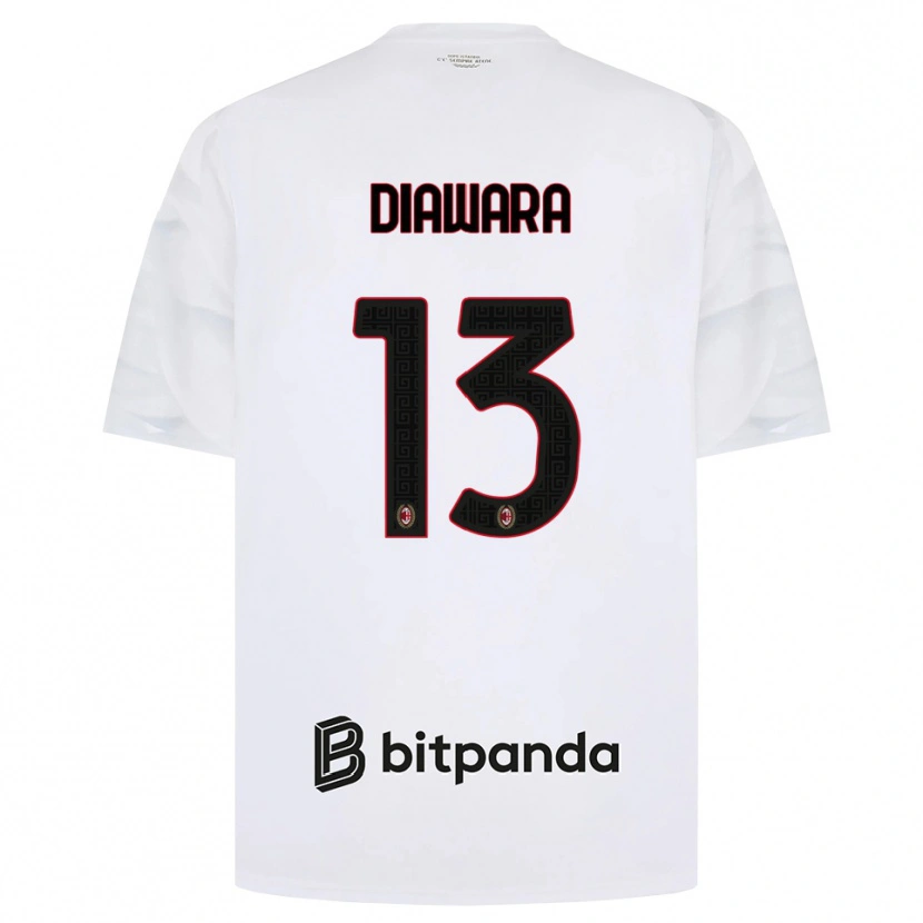 Danxen Dzieci Sankhoun Diawara #13 Biały Czerwony Czarny Wyjazdowa Koszulka 2026/27 Koszulki Klubowe