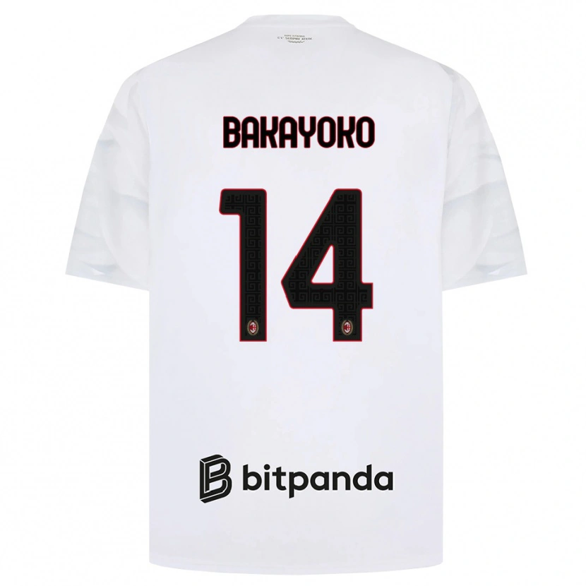 Danxen Dzieci Tiemoue Bakayoko #14 Biały Czerwony Czarny Wyjazdowa Koszulka 2026/27 Koszulki Klubowe