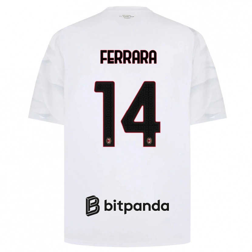 Danxen Dzieci Francesco Ferrara #14 Biały Czerwony Czarny Wyjazdowa Koszulka 2026/27 Koszulki Klubowe