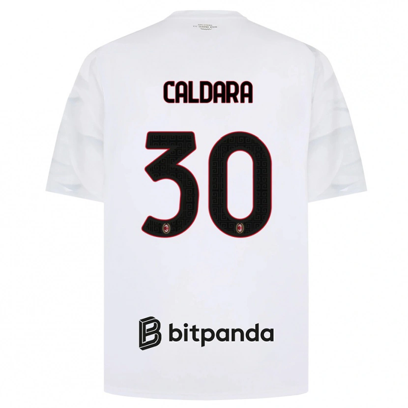 Danxen Dzieci Mattia Caldara #30 Biały Czerwony Czarny Wyjazdowa Koszulka 2026/27 Koszulki Klubowe