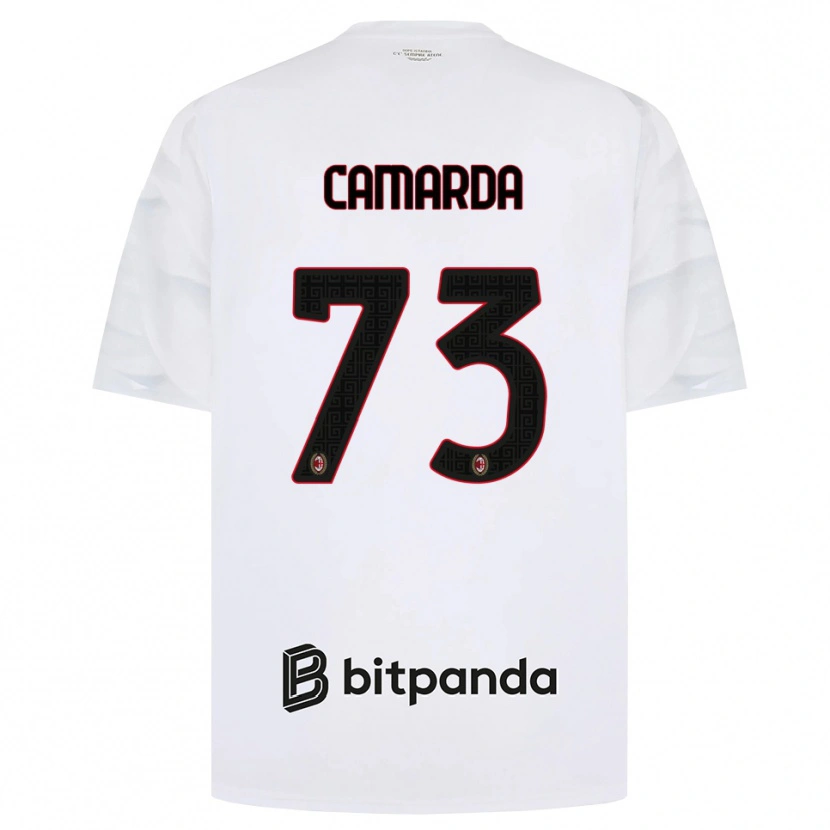 Danxen Dzieci Francesco Camarda #73 Biały Czerwony Czarny Wyjazdowa Koszulka 2026/27 Koszulki Klubowe