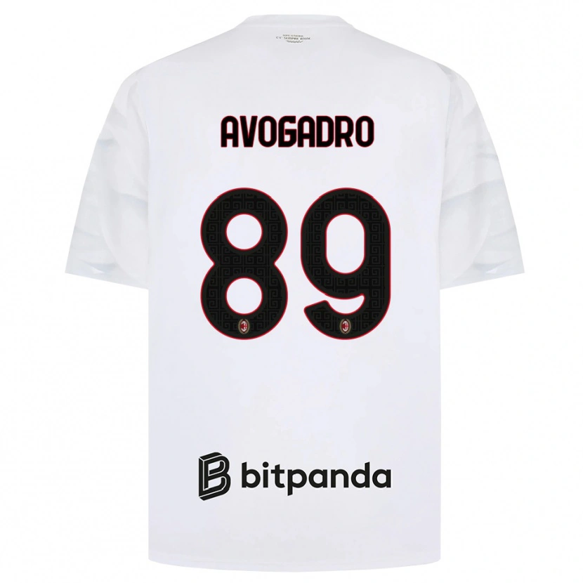 Danxen Dzieci Pietro Avogadro #89 Biały Czerwony Czarny Wyjazdowa Koszulka 2026/27 Koszulki Klubowe