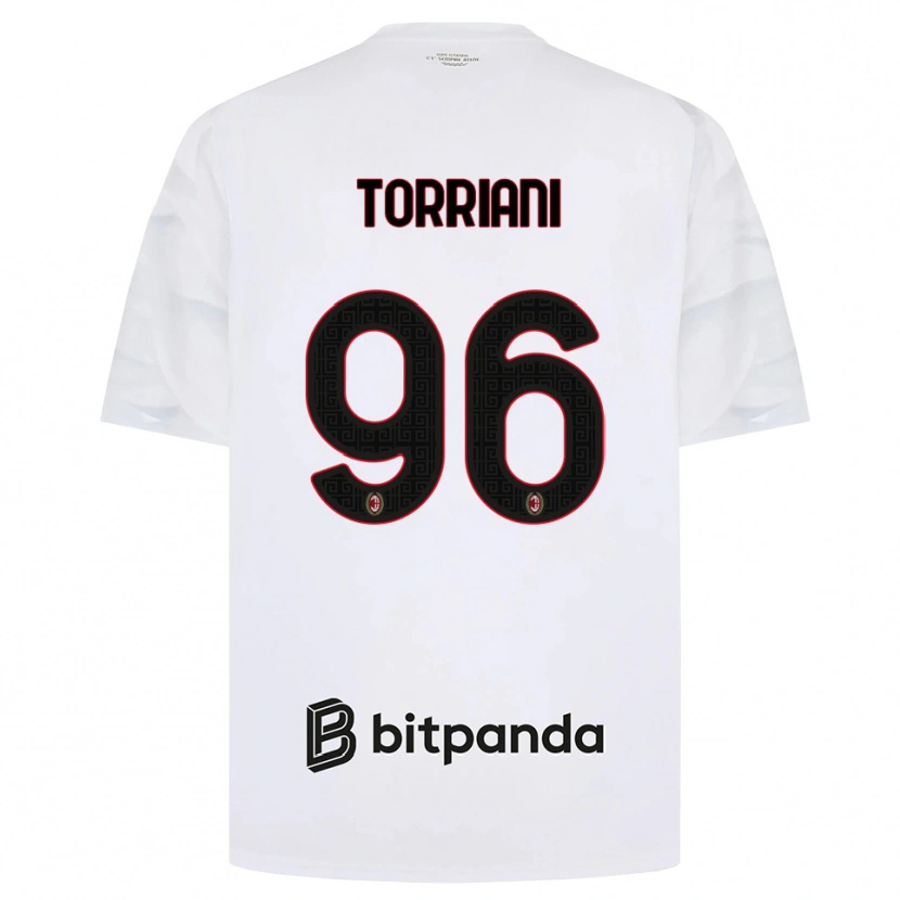 Danxen Dzieci Lorenzo Torriani #96 Biały Czerwony Czarny Wyjazdowa Koszulka 2026/27 Koszulki Klubowe