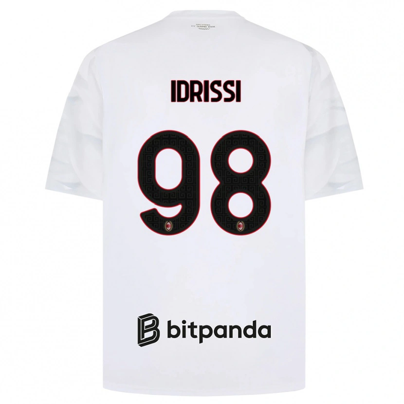 Danxen Dzieci Yahya Idrissi #98 Biały Czerwony Czarny Wyjazdowa Koszulka 2026/27 Koszulki Klubowe