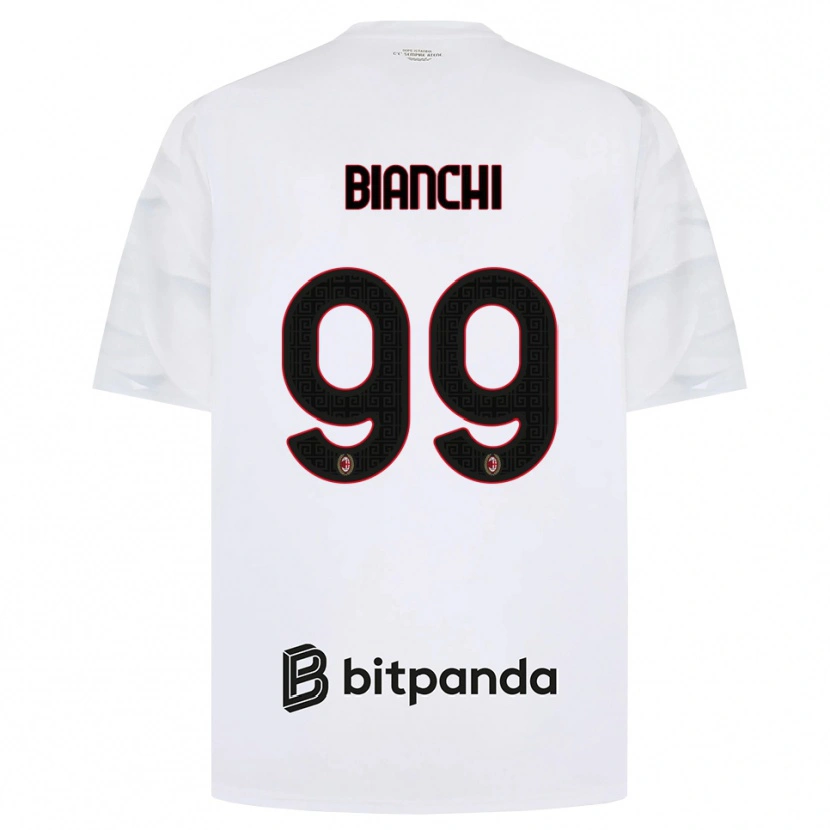 Danxen Dzieci Alessandro Bianchi #99 Biały Czerwony Czarny Wyjazdowa Koszulka 2026/27 Koszulki Klubowe