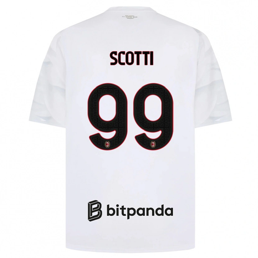 Danxen Dzieci Filippo Scotti #99 Biały Czerwony Czarny Wyjazdowa Koszulka 2026/27 Koszulki Klubowe