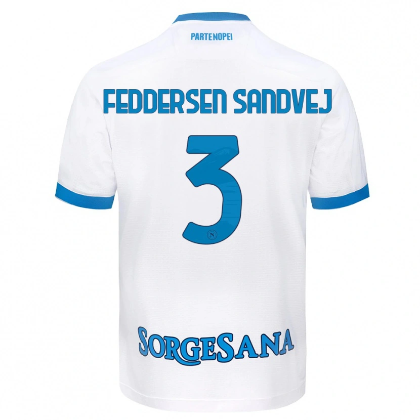 Danxen Dzieci Cecilie Feddersen Sandvej #3 Biały Błękitny Wyjazdowa Koszulka 2026/27 Koszulki Klubowe