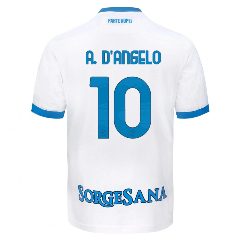 Danxen Dzieci Adrian D'angelo #10 Biały Błękitny Wyjazdowa Koszulka 2026/27 Koszulki Klubowe
